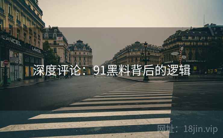 深度评论：91黑料背后的逻辑