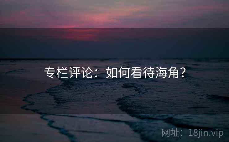 专栏评论:如何看待海角? 专栏评论:如何看待海角?
